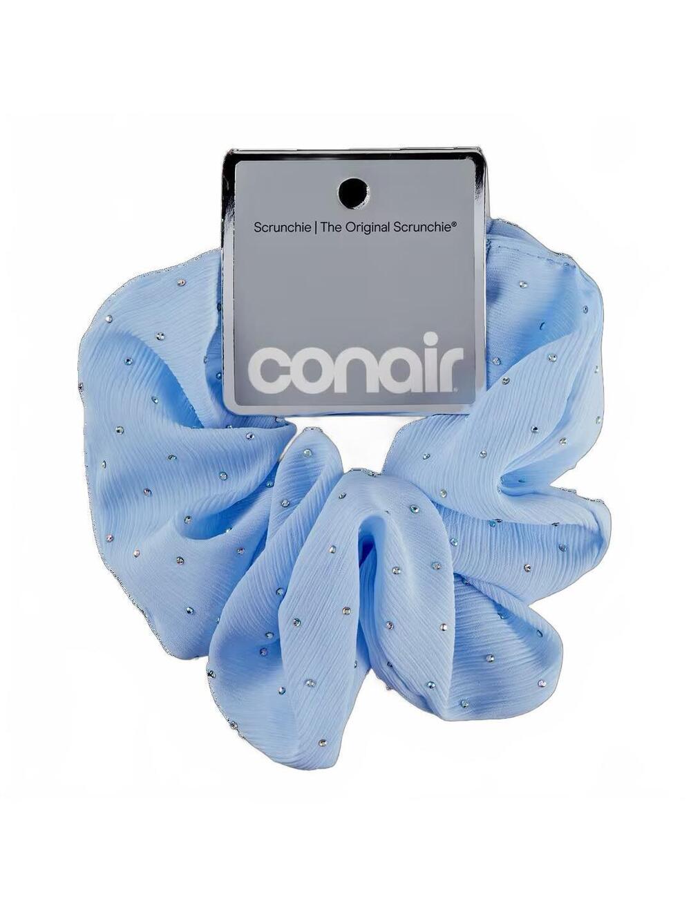 ⭐PICK 3/$15 Conair Blue Jumbo Scrunchie with Rhinestones